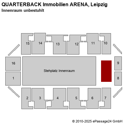 Saalplan Arena Leipzig, Leipzig, Deutschland, Innenraum unbestuhlt