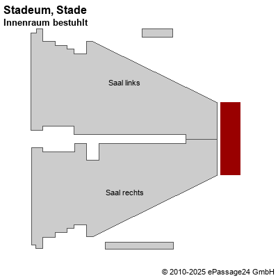Saalplan Stadeum, Stade, Deutschland, Innenraum bestuhlt