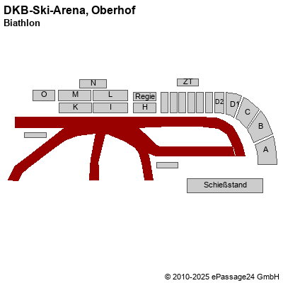 Saalplan DKB-Ski-Arena, Oberhof, Deutschland, Biathlon