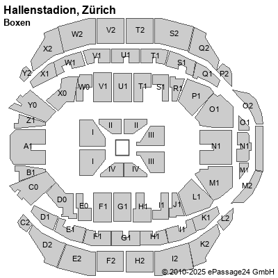 Saalplan Hallenstadion, Zürich, Schweiz, Boxen