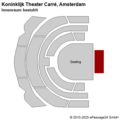 Saalplan Koninklijk Theater Carré, Amsterdam, Niederlande, Innenraum bestuhlt