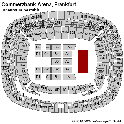 Saalplan Commerzbank-Arena, Frankfurt, Deutschland, Innenraum bestuhlt