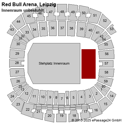 Saalplan Red Bull Arena, Leipzig, Deutschland, Innenraum unbestuhlt