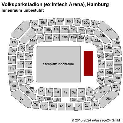 Saalplan Volksparkstadion (ex Imtech Arena), Hamburg, Deutschland, Innenraum unbestuhlt