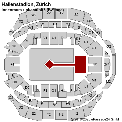 Saalplan Hallenstadion, Zürich, Schweiz, Innenraum unbestuhlt3 (B-Stage)