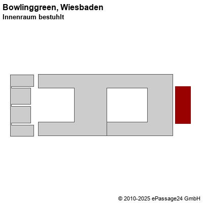Saalplan Bowlinggreen, Wiesbaden, Deutschland, Innenraum bestuhlt