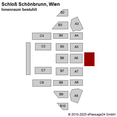 Saalplan Schloß Schönbrunn, Wien, Österreich, Innenraum bestuhlt