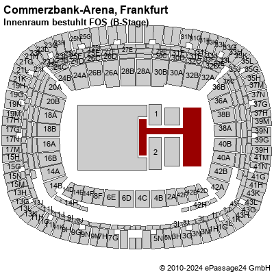 Saalplan Commerzbank-Arena, Frankfurt, Deutschland, Innenraum bestuhlt FOS (B-Stage)