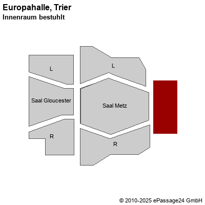 Saalplan Europahalle, Trier, Deutschland, Innenraum bestuhlt