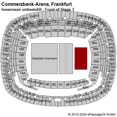 Saalplan Commerzbank-Arena, Frankfurt, Deutschland, Innenraum unbestuhlt - Front of Stage 3