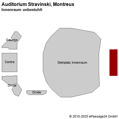 Saalplan Auditorium Stravinski, Montreux, Schweiz, Innenraum unbestuhlt