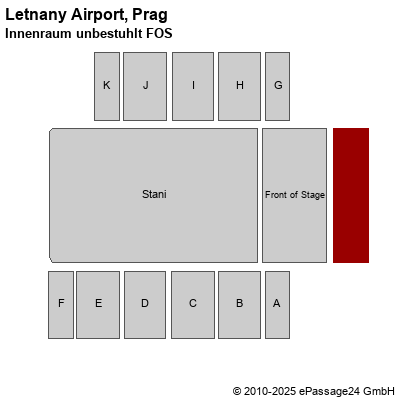 Saalplan Letnany Airport, Prag, Tschechien , Innenraum unbestuhlt FOS