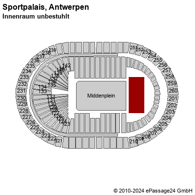 Saalplan Sportpalais, Antwerpen, Belgien, Innenraum unbestuhlt