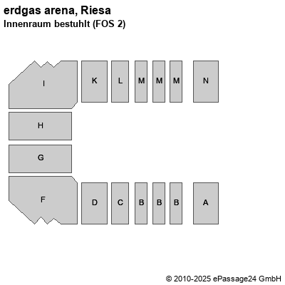 Saalplan erdgas arena, Riesa, Deutschland, Innenraum bestuhlt (FOS 2)