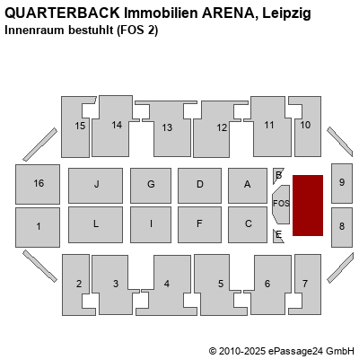 Saalplan Arena Leipzig, Leipzig, Deutschland, Innenraum bestuhlt (FOS 2)