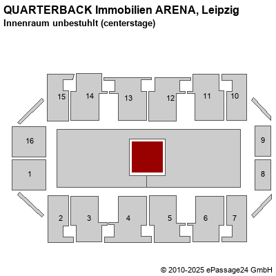 Saalplan Arena Leipzig, Leipzig, Deutschland, Innenraum unbestuhlt (centerstage)