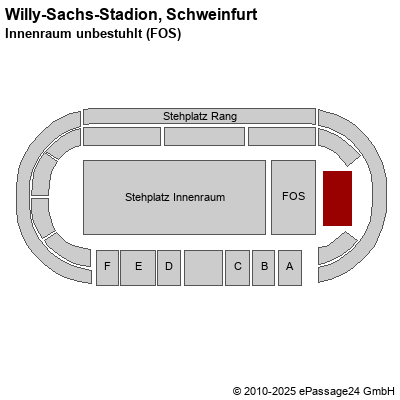 Saalplan Willy-Sachs-Stadion, Schweinfurt, Deutschland, Innenraum unbestuhlt (FOS)