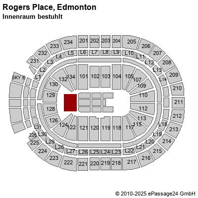 Saalplan Rogers Place, Edmonton, Kanada, Innenraum bestuhlt