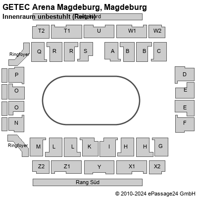 Saalplan GETEC Arena Magdeburg, Magdeburg, Deutschland, Innenraum unbestuhlt (Reiten)