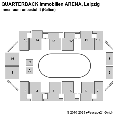 Saalplan Arena Leipzig, Leipzig, Deutschland, Innenraum unbestuhlt (Reiten)