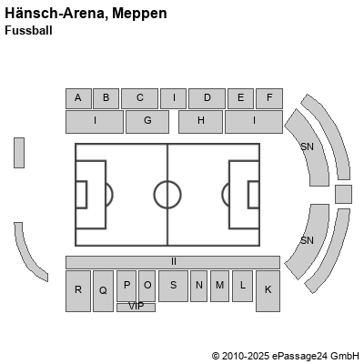 Saalplan Hänsch-Arena, Meppen, Deutschland, Fussball