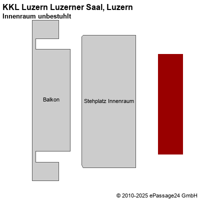 Saalplan KKL Luzern Luzerner Saal, Luzern, Schweiz, Innenraum unbestuhlt