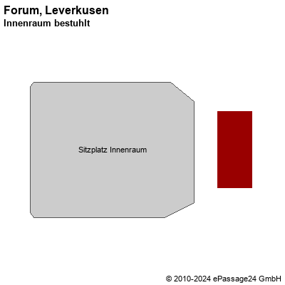Saalplan Forum, Leverkusen, Deutschland, Innenraum bestuhlt