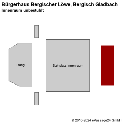 Saalplan Bürgerhaus Bergischer Löwe, Bergisch Gladbach, Deutschland, Innenraum unbestuhlt
