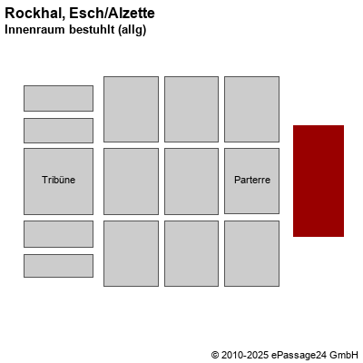 Saalplan Rockhal, Esch/Alzette, Luxembourg, Innenraum bestuhlt (allg)