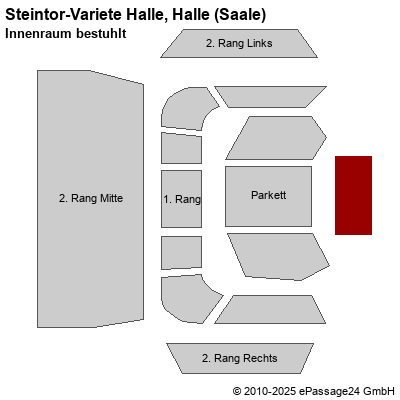 Saalplan Steintor-Variete Halle, Halle (Saale), Deutschland, Innenraum bestuhlt