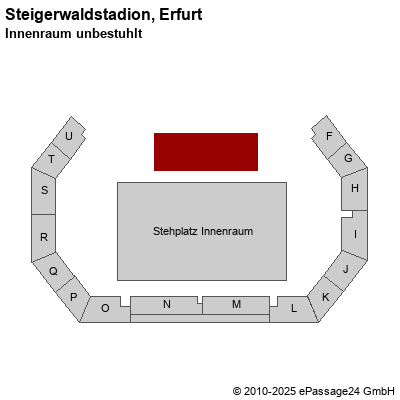 Saalplan Steigerwaldstadion, Erfurt, Deutschland, Innenraum unbestuhlt