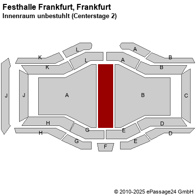 Saalplan Festhalle Frankfurt, Frankfurt, Deutschland, Innenraum unbestuhlt (Centerstage 2)