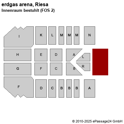 Saalplan erdgas arena, Riesa, Deutschland, Innenraum bestuhlt (FOS 2)