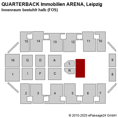 Saalplan Arena Leipzig, Leipzig, Deutschland, Innenraum bestuhlt halb (FOS)