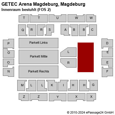 Saalplan GETEC Arena Magdeburg, Magdeburg, Deutschland, Innenraum bestuhlt (FOS 2)