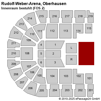 Saalplan König-Pilsener-ARENA, Oberhausen, Deutschland, Innenraum bestuhlt (FOS 2)