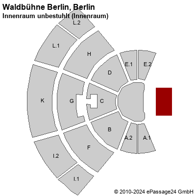 Saalplan Waldbühne Berlin, Berlin, Deutschland, Innenraum unbestuhlt (Innenraum)