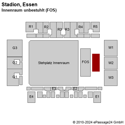 Saalplan Stadion, Essen, Deutschland, Innenraum unbestuhlt (FOS)