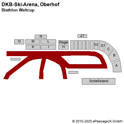 Saalplan DKB-Ski-Arena, Oberhof, Deutschland, Biathlon Weltcup