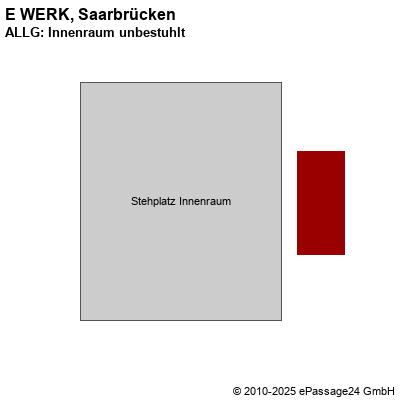 Saalplan E WERK, Saarbrücken, Deutschland, ALLG: Innenraum unbestuhlt