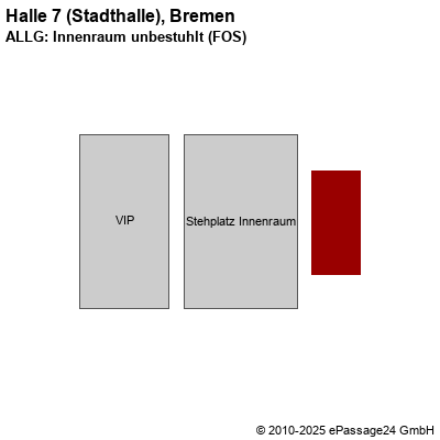 Saalplan Halle 7 (Stadthalle), Bremen, Deutschland, ALLG: Innenraum unbestuhlt (FOS)