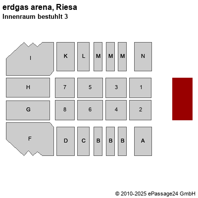 Saalplan erdgas arena, Riesa, Deutschland, Innenraum bestuhlt 3