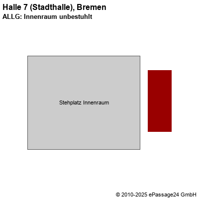 Saalplan Halle 7 (Stadthalle), Bremen, Deutschland, ALLG: Innenraum unbestuhlt