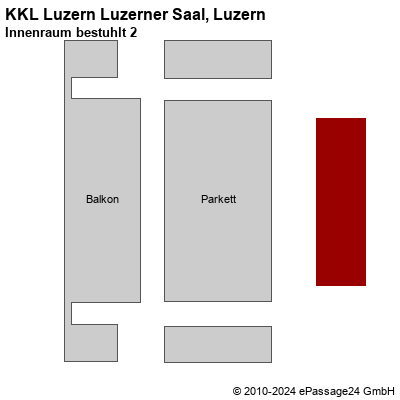 Saalplan KKL Luzern Luzerner Saal, Luzern, Schweiz, Innenraum bestuhlt 2