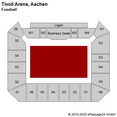 Saalplan Tivoli Arena, Aachen, Deutschland, Fussball