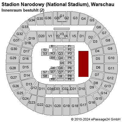 Saalplan Stadion Narodowy (National Stadium), Warschau, Polen, Innenraum bestuhlt (2)