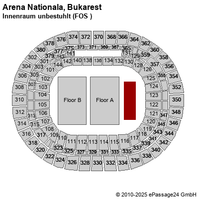 Saalplan Arena Nationala, Bukarest, Rumänien, Innenraum unbestuhlt (FOS )