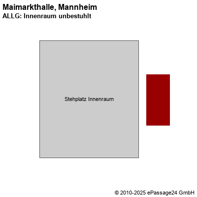 Saalplan Maimarkthalle, Mannheim, Deutschland, ALLG: Innenraum unbestuhlt