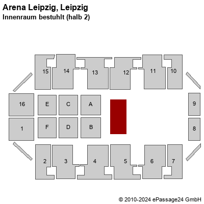 Saalplan Arena Leipzig, Leipzig, Deutschland, Innenraum bestuhlt (halb 2)