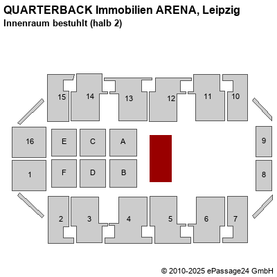 Saalplan Arena Leipzig, Leipzig, Deutschland, Innenraum bestuhlt (halb 2)